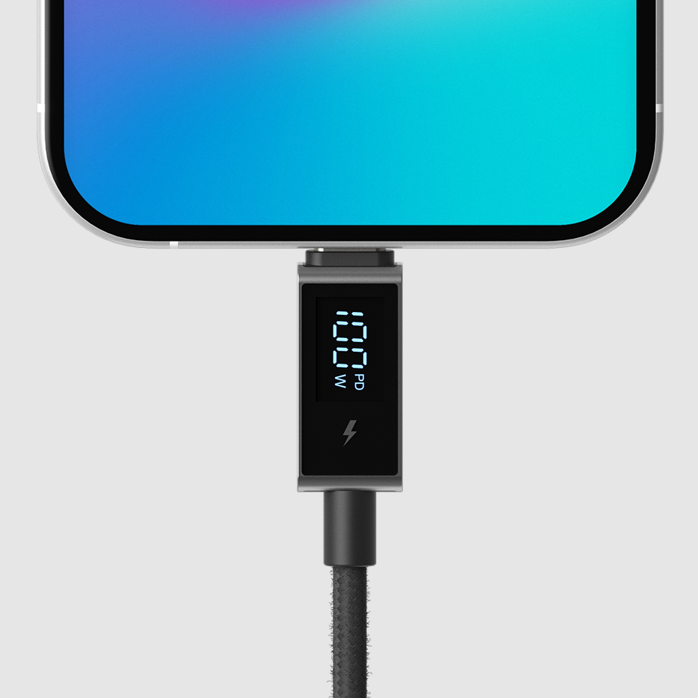 ElectroBoost - LED Display 100W PD USB-C to USB-C Data Cable