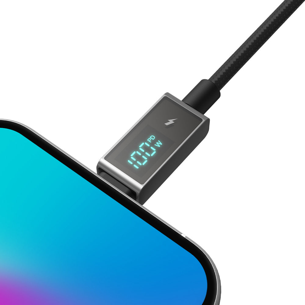 ElectroBoost - LED Display 100W PD USB-C to USB-C Data Cable
