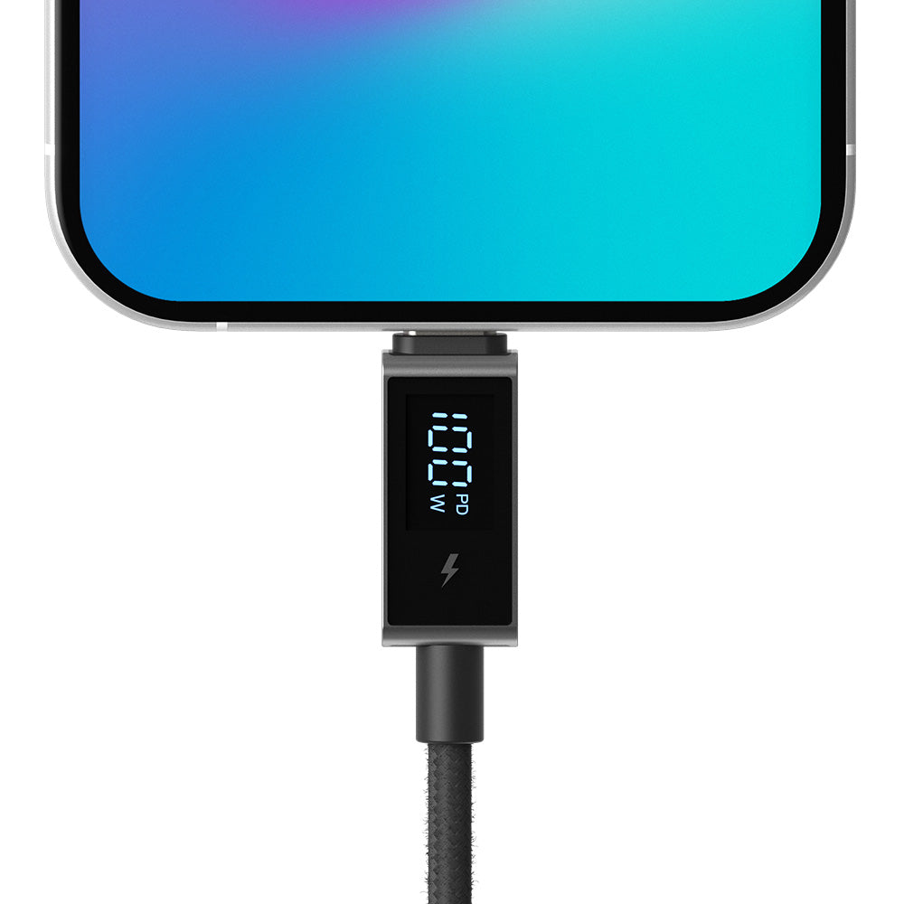 ElectroBoost - LED Display 100W PD USB-C to USB-C Data Cable