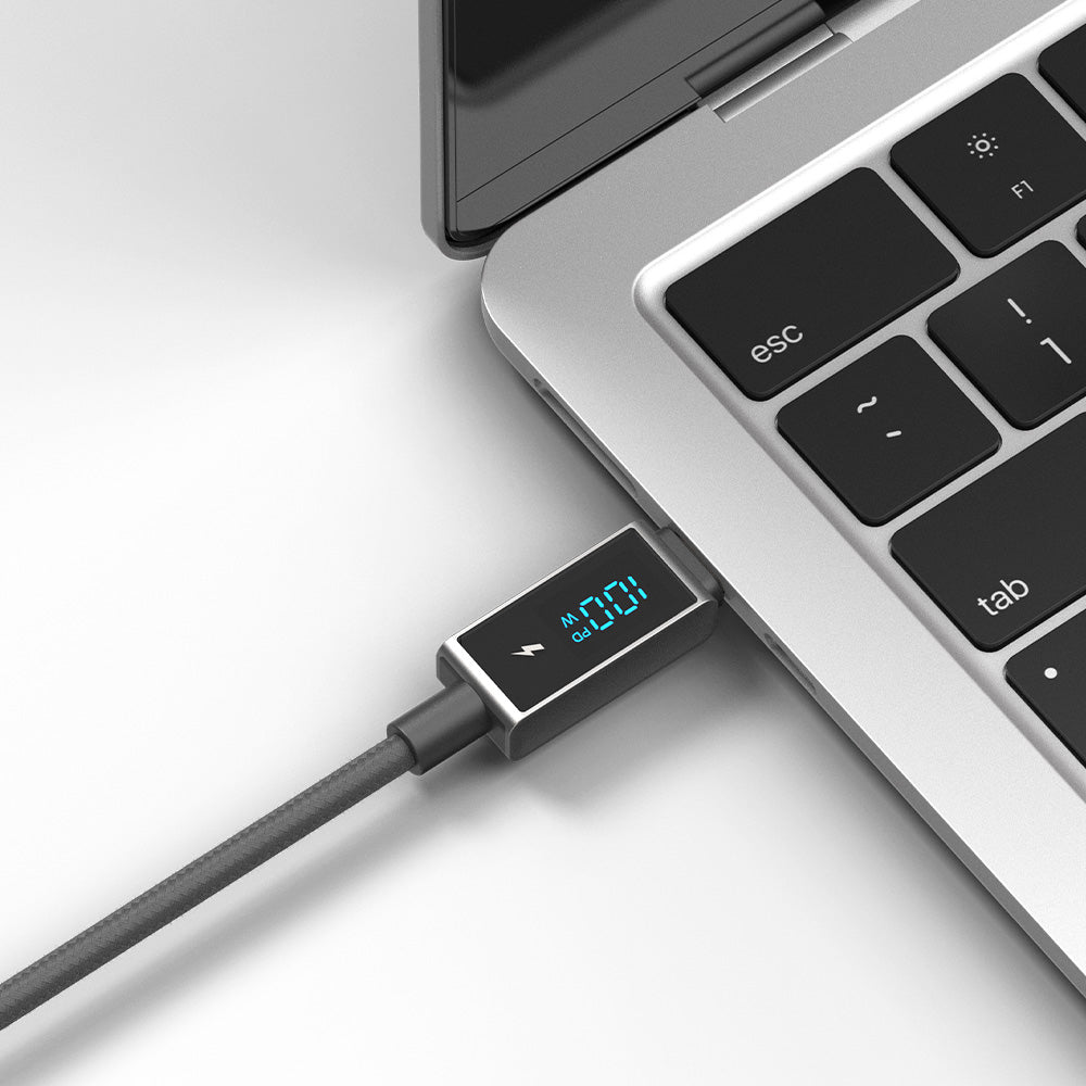 ElectroBoost - LED Display 100W PD USB-C to USB-C Data Cable