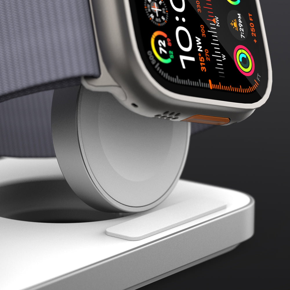 Features an anti-slip rubber base in the watch charging area to ensure stability during charging, preventing movement and securely holding the device in place.