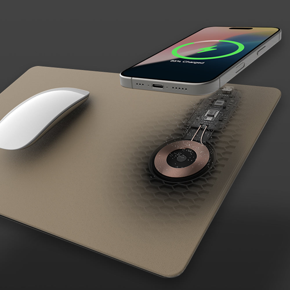Designed to combine functionality and efficiency, it features a built-in wireless charging pad that supports fast and reliable charging for smartphones, earbuds, and other Qi-enabled devices.