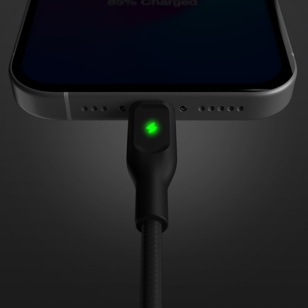 ElectroBoost - Thunderbolt LED 100W PD USB-C to USB-C Data Cable