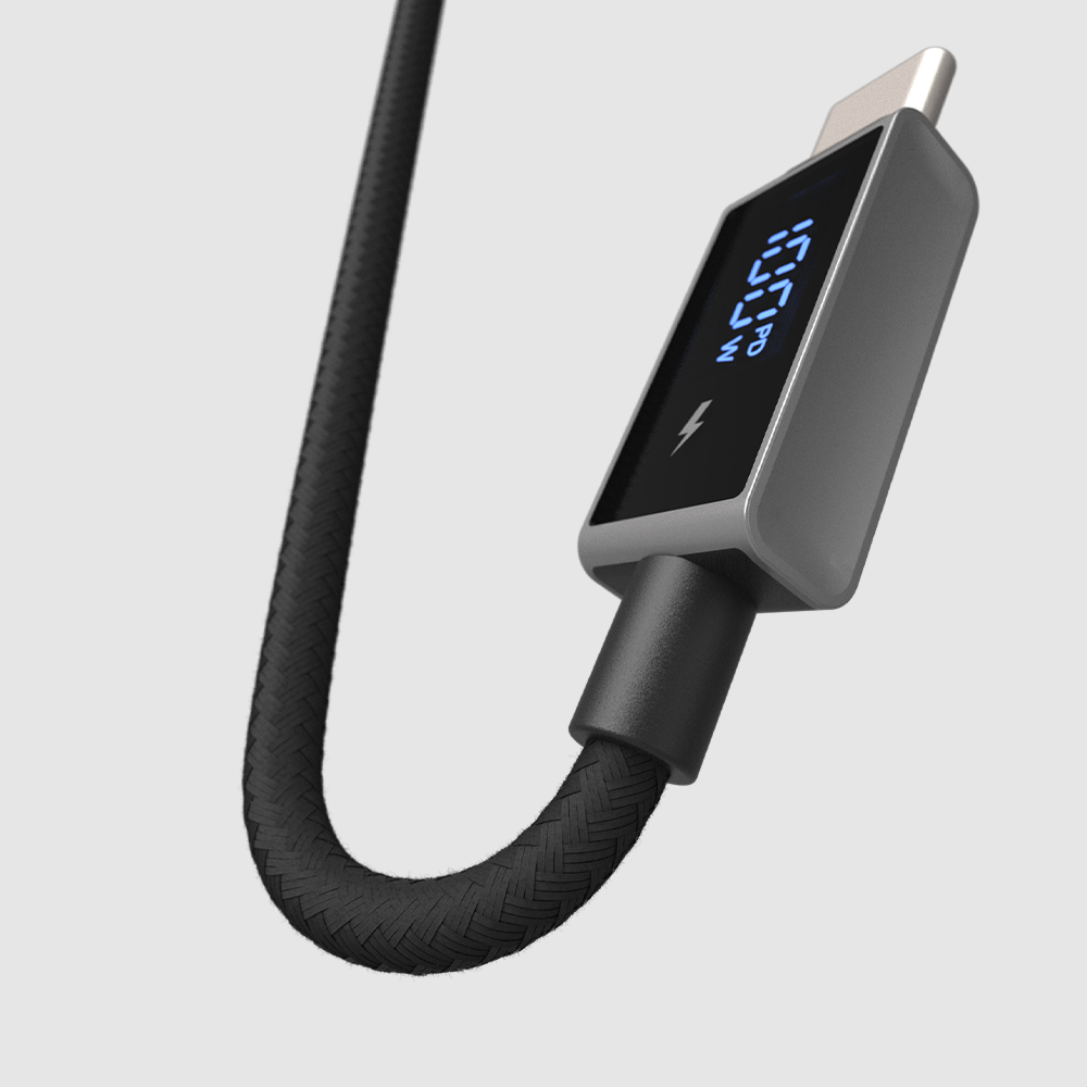 ElectroBoost - LED Display 100W PD USB-C to USB-C Data Cable