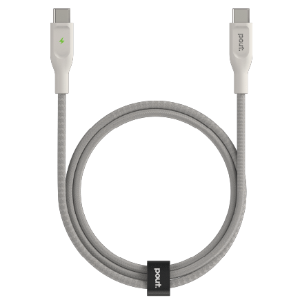 Model: POUT-04802
Connector Type: USB-C to USB-C 
Supported Functions: Charging + Data Transfer  
 Charging: PD3.0 / 100W 
Data Transfer: USB2.0 / 480Mbps  
Length: 1.20m (4ft) 
Weight: 30.75g 
Material: TPE, Nylon  